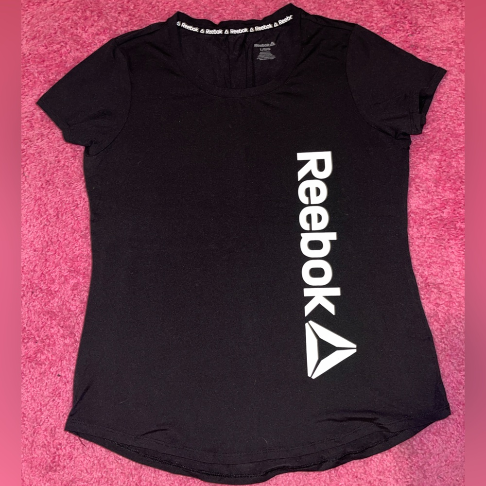 Reebok Women's Black Tee with White Logo